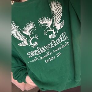 Budweiser Green Sweatshirt with Eagle Design